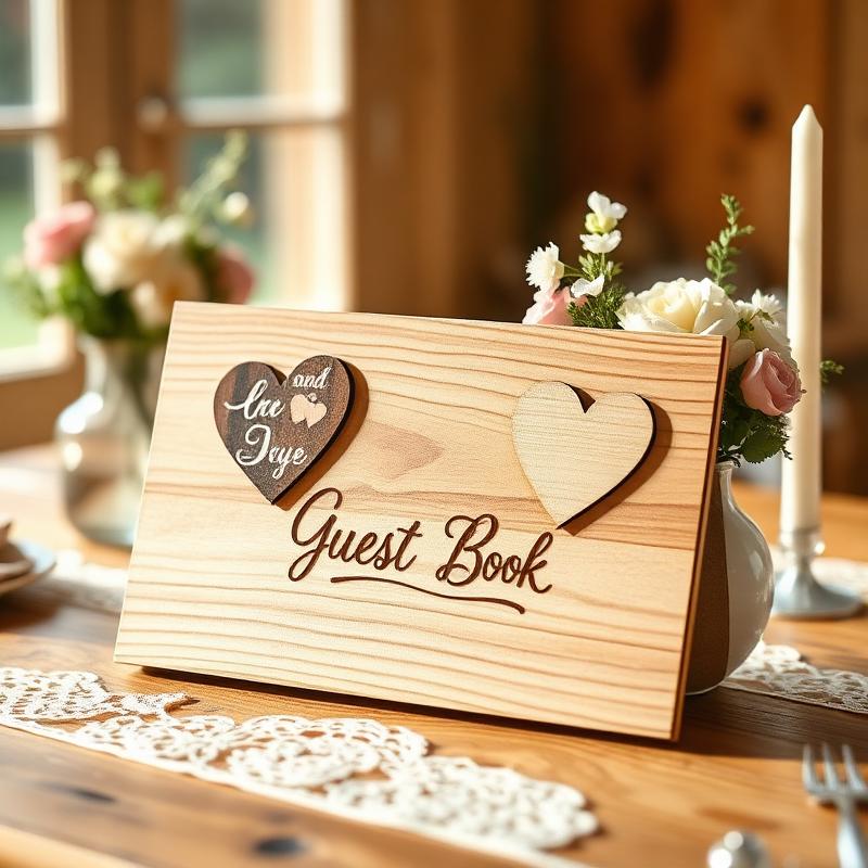 Handgemachtes Gästebuch aus Holz